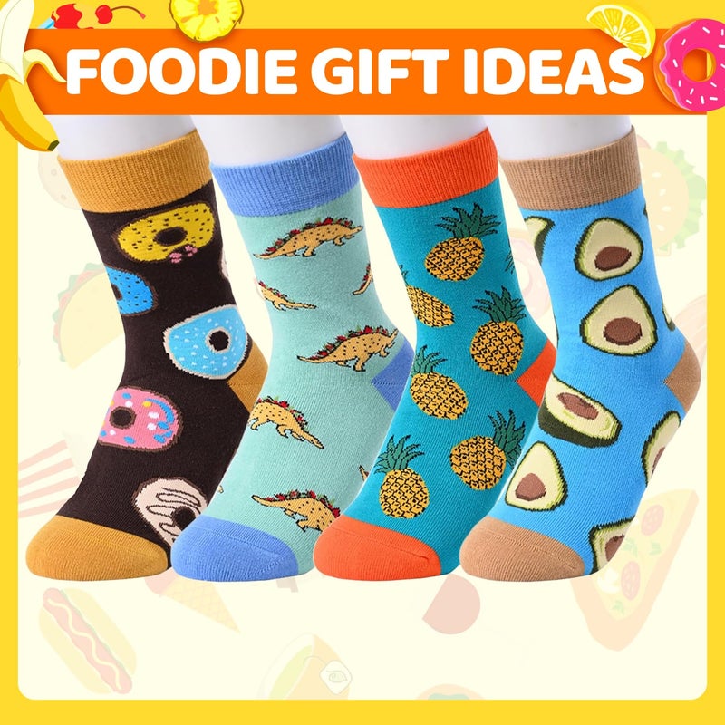 Happy Pop Crazy Socks for Kids Boys - Fun Taco Donut Pineapple Avocado Socks 7-9 Years, Funny Christmas Gifts for Boys - Image 4